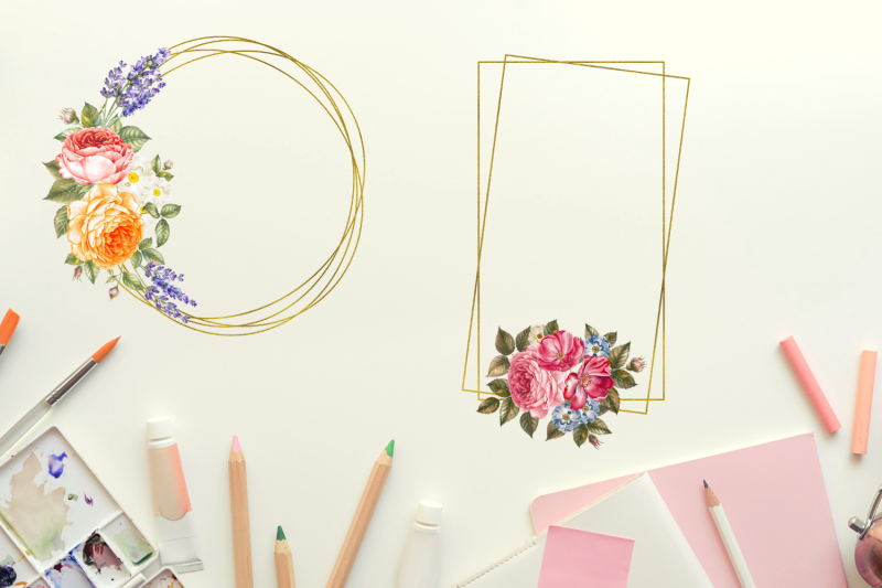 20-geometric-frames-frames-with-vintage-flowers-wedding-romantic-frames