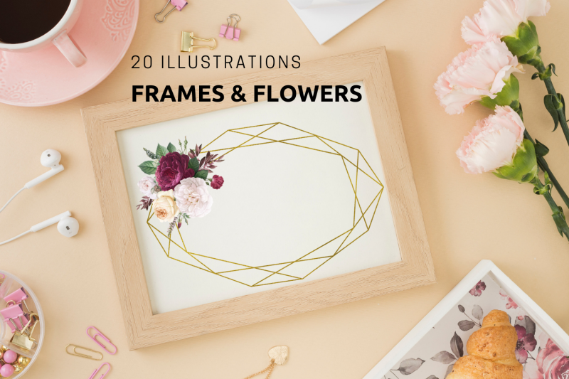 20-geometric-frames-frames-with-vintage-flowers-wedding-romantic-frames