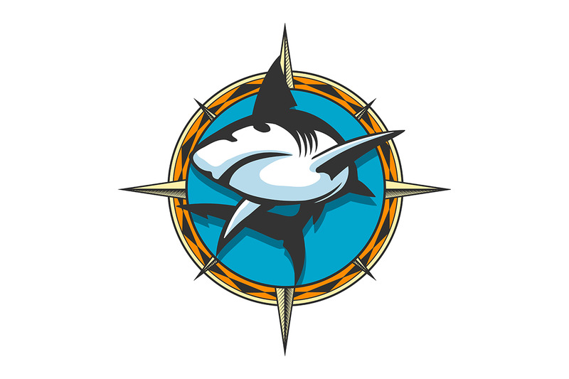 jumping-shark-colorful-emblem