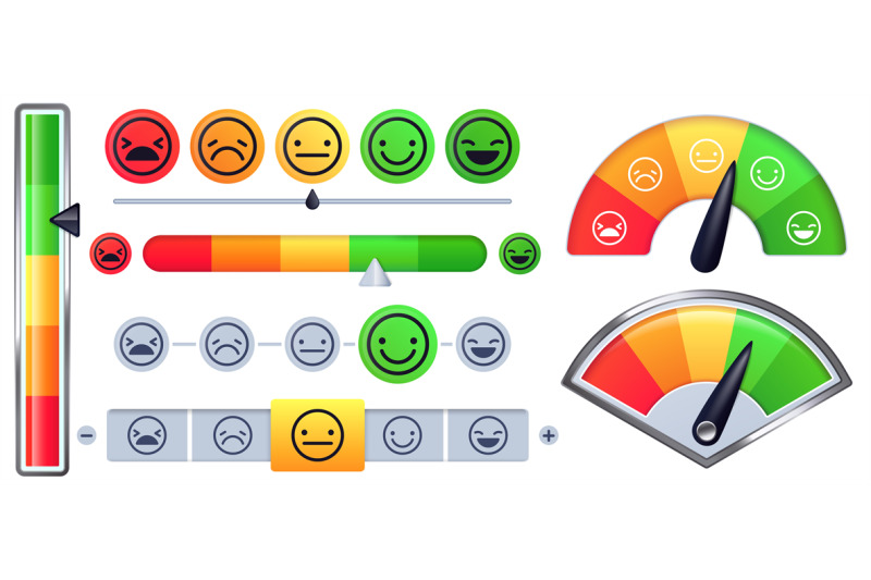 customer-satisfaction-meter-scale-customer-rate-with-green-happy-smil