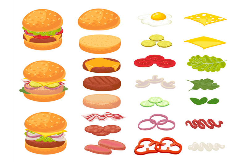 cartoon-burger-ingredients-hamburger-chop-bun-and-tomato-ham-fresh