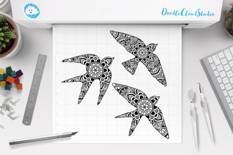 Download Bird Mandala SVG Cut Files, Bird Clipart. By Doodle Cloud ...