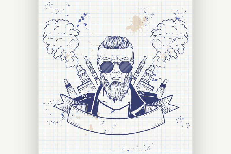 sketch-of-hipster-with-a-vaporizer-cigarette-3