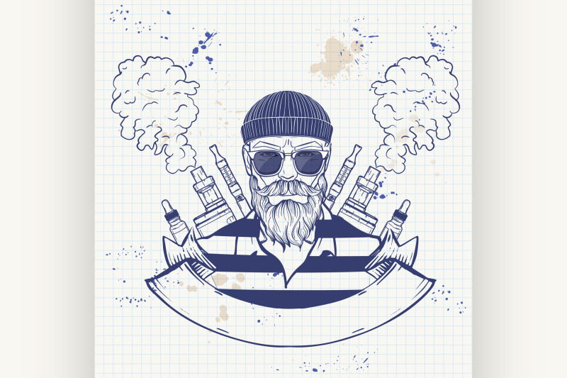 sketch-of-hipster-with-a-vaporizer-cigarette-7