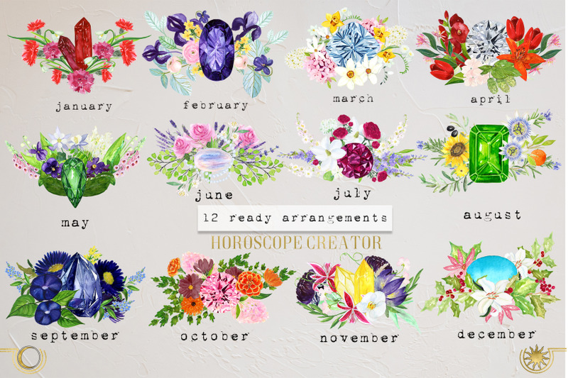 Horoscope Zodiac Creator. 350 astrology illustrations By LABFcreations ...