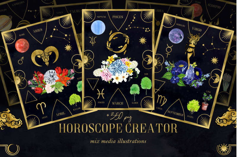 horoscope-zodiac-creator-350-astrology-illustrations