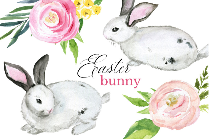 bunny-easter-watercolor-clipart-set