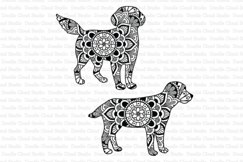 Download Dog Mandala SVG Cut Files, Dog Mandala Clipart. By Doodle ...