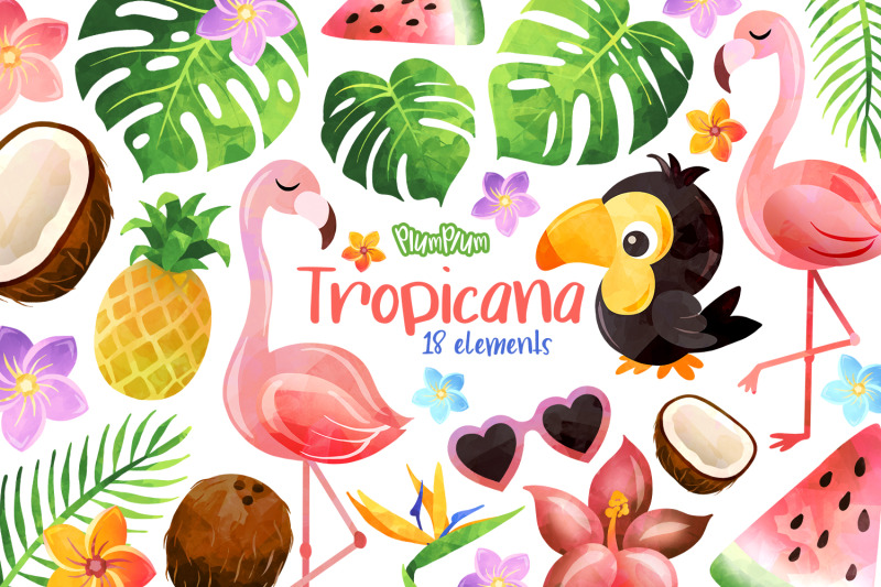 tropical-watercolor-cliparts