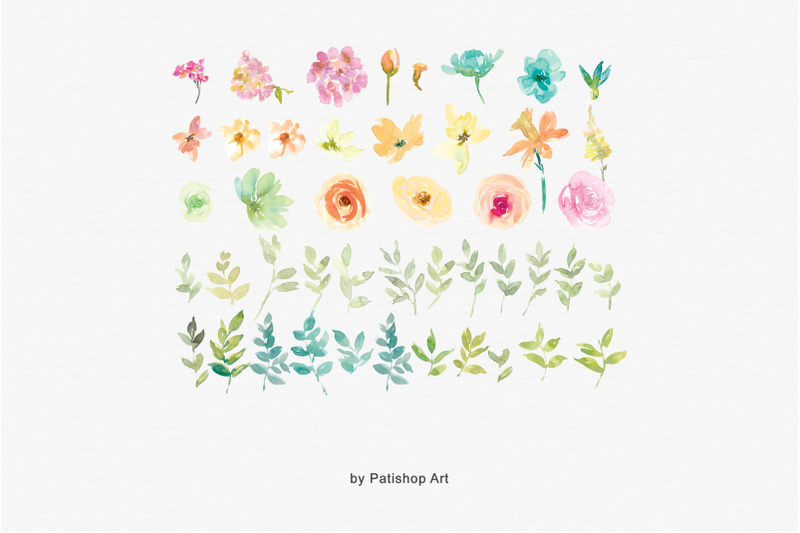 pastel-spring-watercolor-floral-bouquets-amp-separate-elements-frame