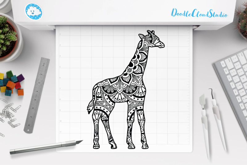 Download Giraffe Mandala SVG Cut Files, Giraffe Mandala Clipart By Doodle Cloud Studio | TheHungryJPEG.com