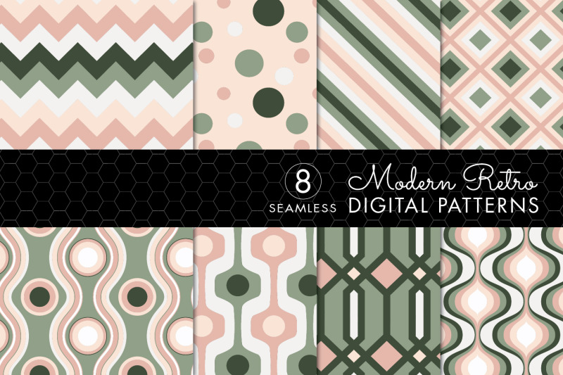 8-seamless-retro-modern-patterns-pink-amp-green-set-1