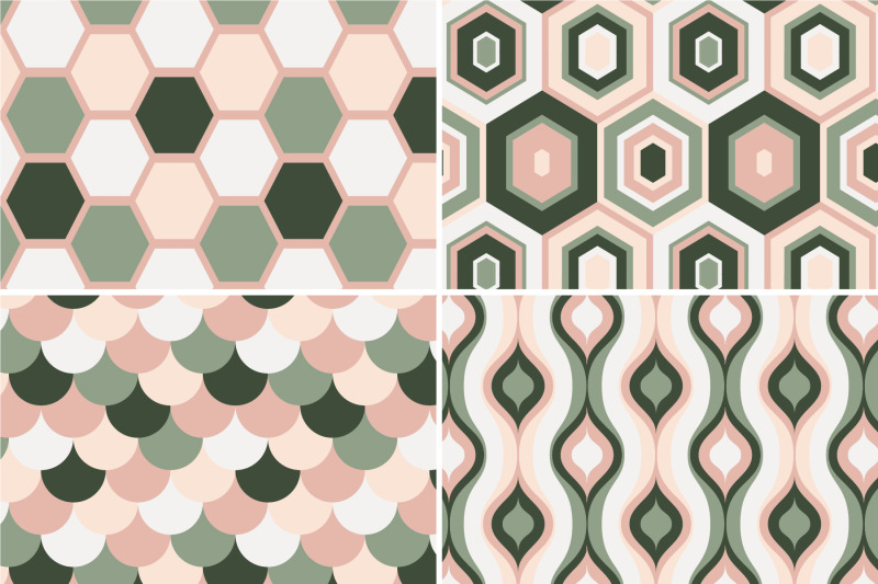 8-seamless-retro-modern-patterns-pink-amp-green-set-2