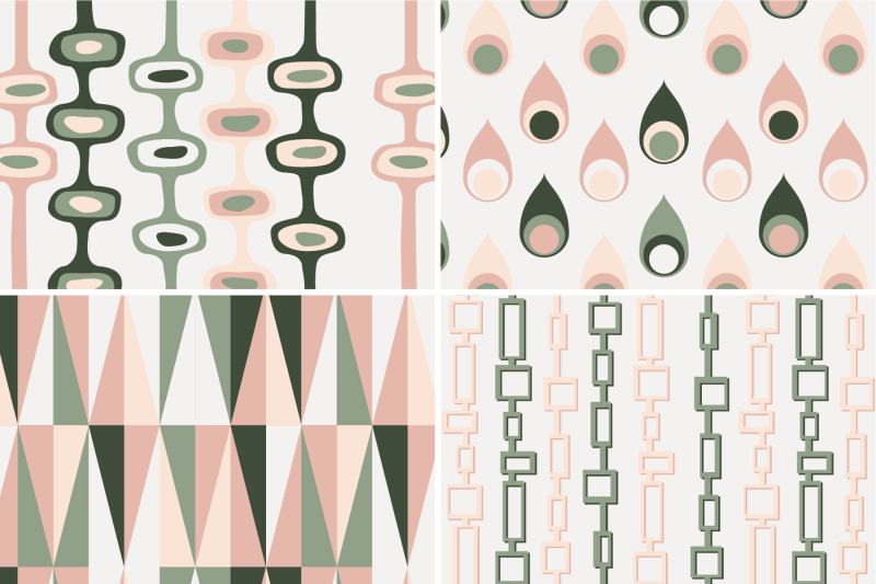 8-seamless-retro-modern-patterns-pink-amp-green-set-2