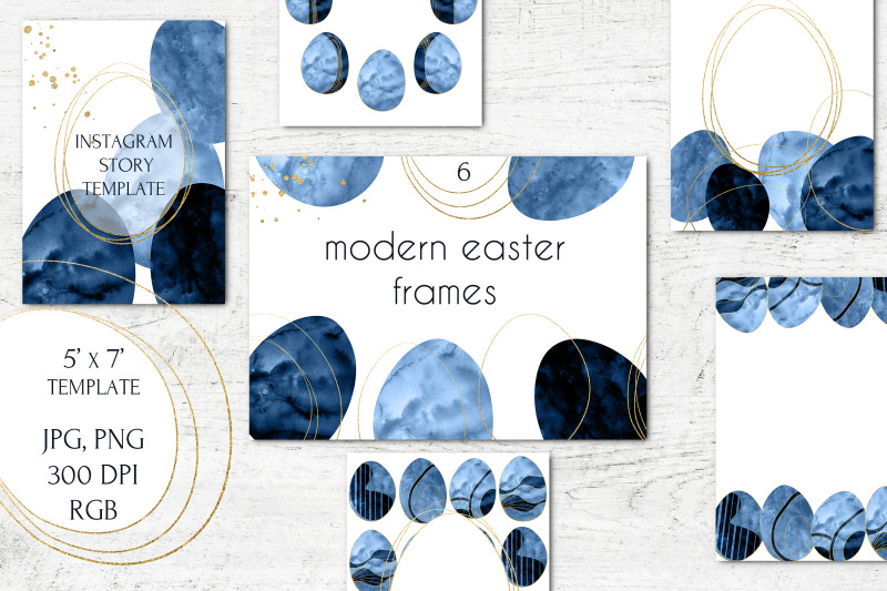 blue-and-gold-modern-easter-frames