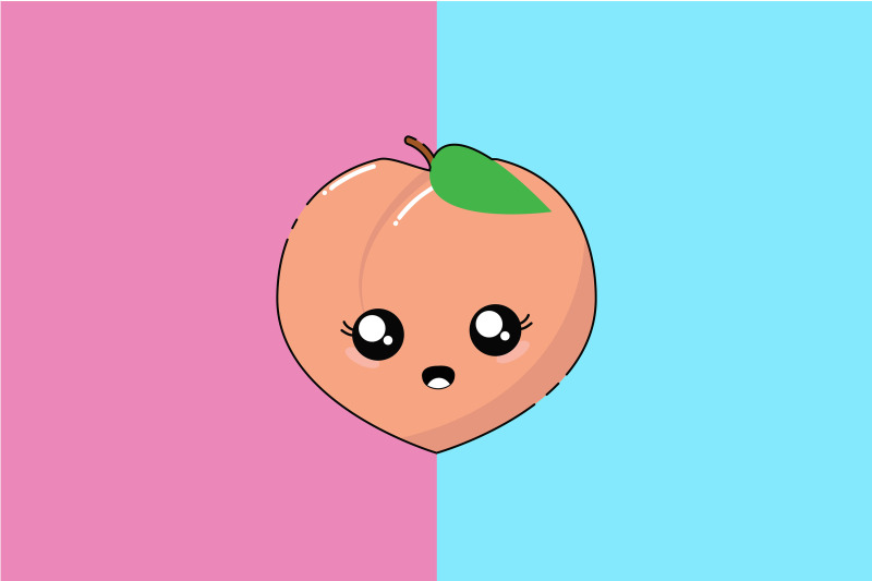 kawaii-cute-peach-illustration