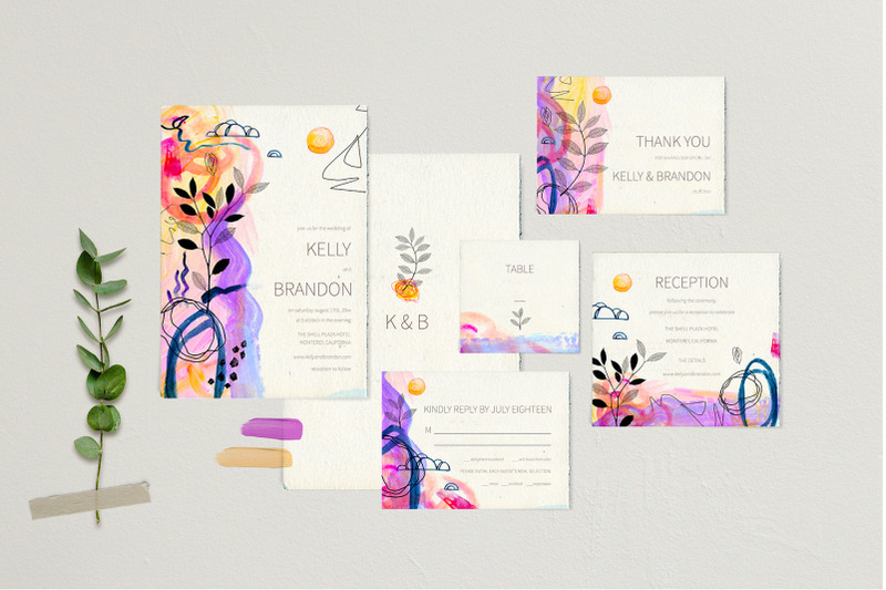 leaves-modern-watercolor-and-graphic-floral-bundle