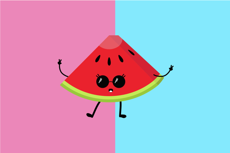 kawaii-cute-watermelon-illustration