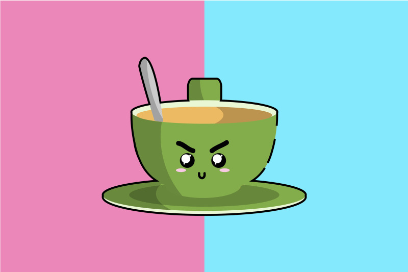 kawaii-cute-green-cup-coffee