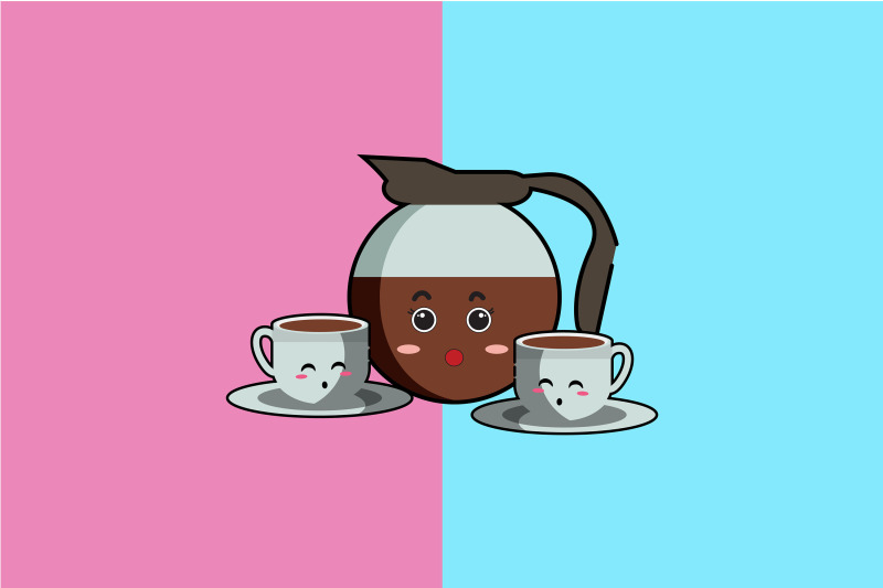 kawaii-cute-happy-teapot-and-cup-coffee