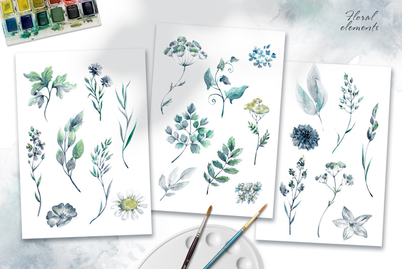 watercolor-herbs-collection