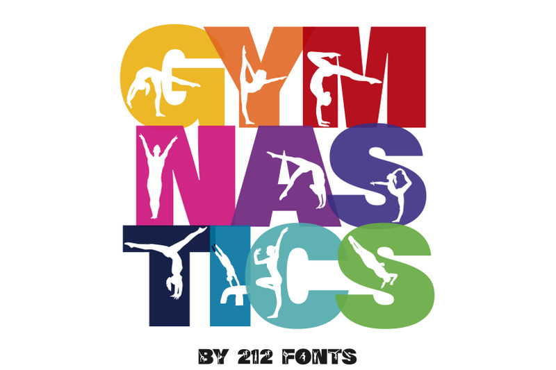 212 Gymnastics Caps Display Font Gymnast Alphabet OTF By ...