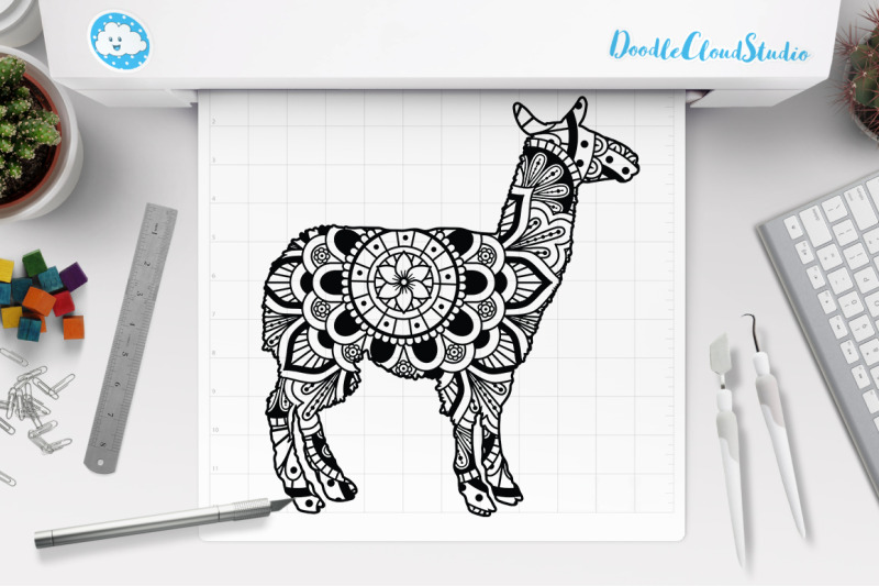 Download Llama Mandala SVG Cut Files, Llama Mandala Clipart. By ...