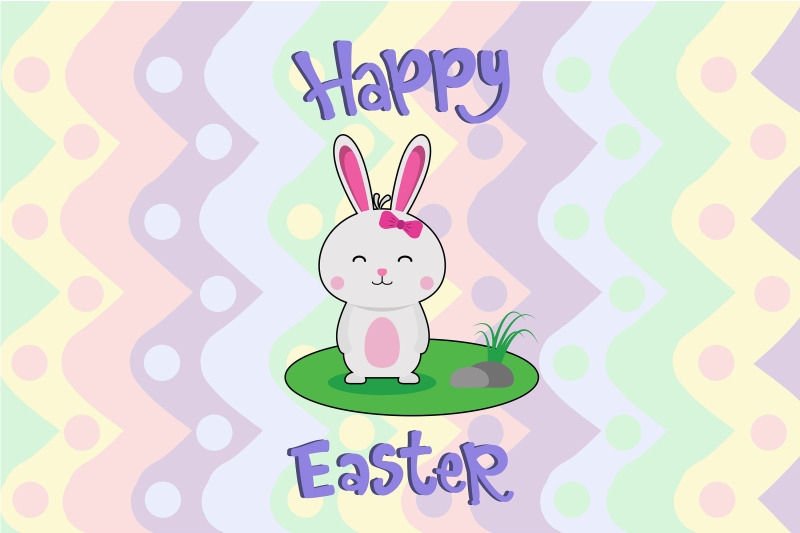 easter-bunny-with-pink-ribbon-standing