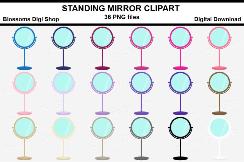 standing-mirror-sticker-clipart-36-files-multi-colours