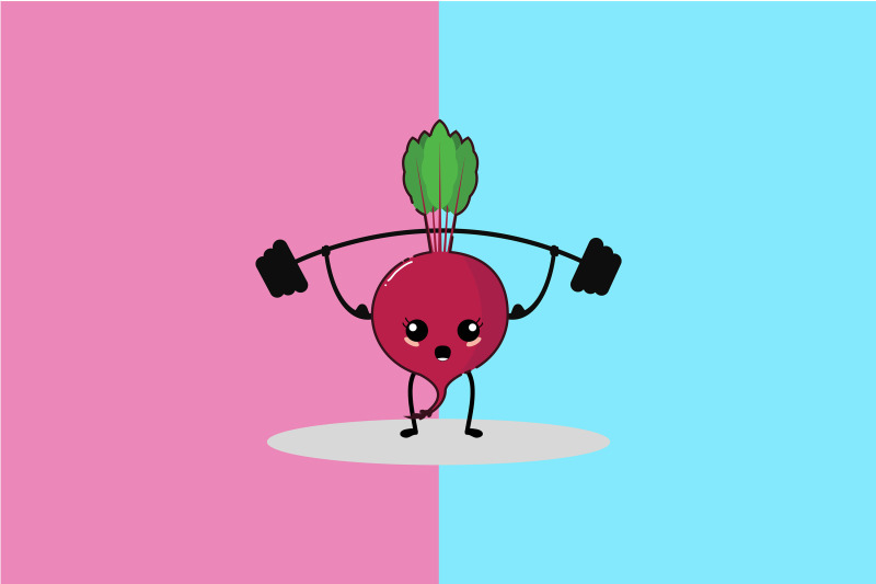 kawaii-cute-beetroot-lifting-weight-dumbbell