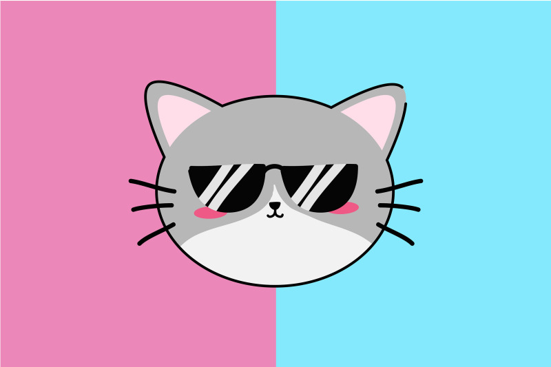 kawaii-cute-cat-with-sun-glasses