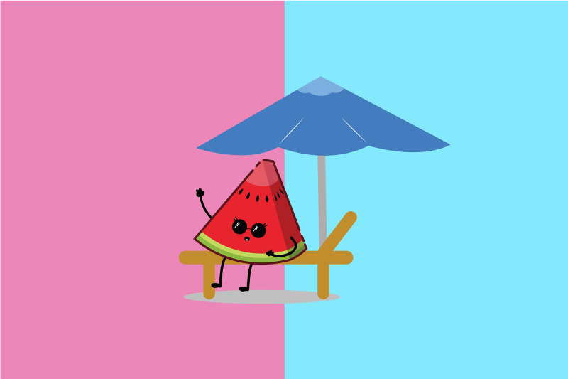 kawaii-cute-watermelon-illustration