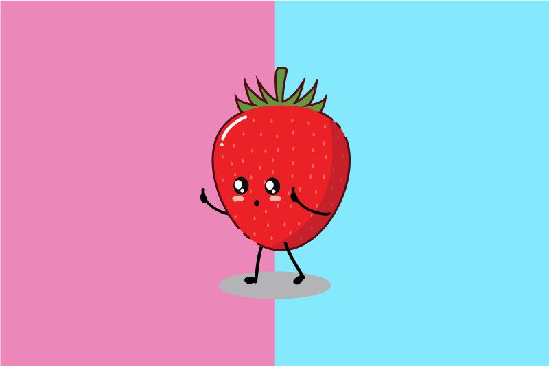 Kawaii Cute Strawberry Character By Red Sugar Design | TheHungryJPEG.com