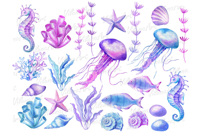 watercolor-underwater-world-clipart-sea-ocean