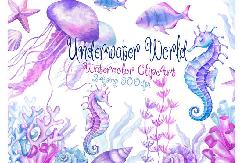 watercolor-underwater-world-clipart-sea-ocean