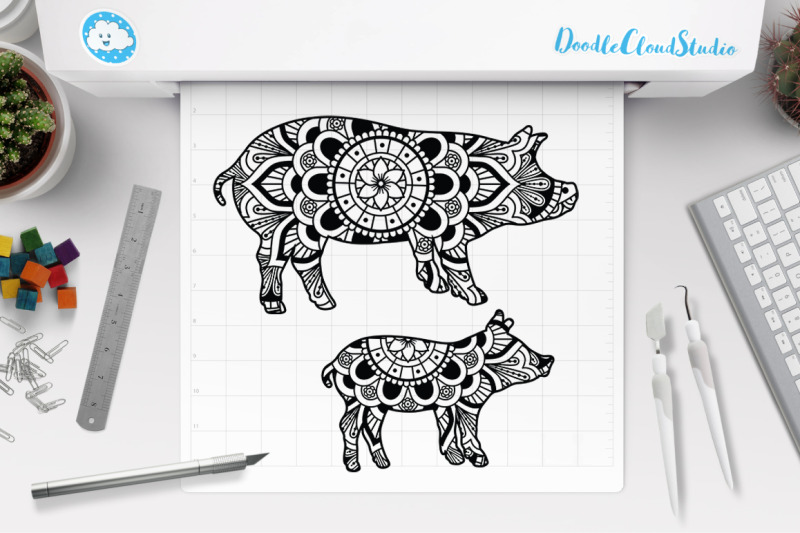 Download Pig Mandala SVG, Piglet Mandala, Pig Clipart By Doodle ...