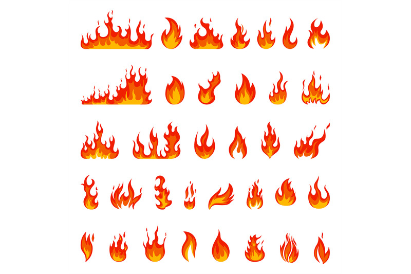 cartoon-flame-fire-fireball-red-hot-campfire-yellow-heat-wildfire-a