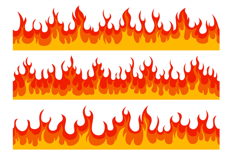 flame-borders-fire-blazing-banner-heat-burn-wildfire-silhouette-flam