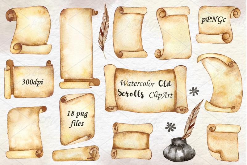 watercolor-scroll-paper-clipart