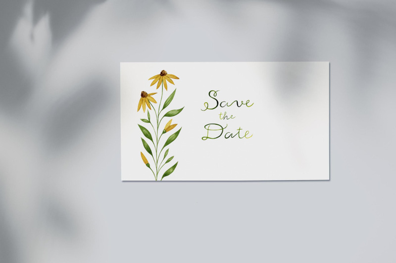 floral-wedding-illustration-set-yellow-flowers-illustration