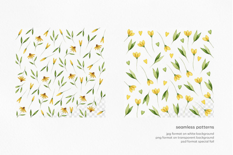 floral-wedding-illustration-set-yellow-flowers-illustration