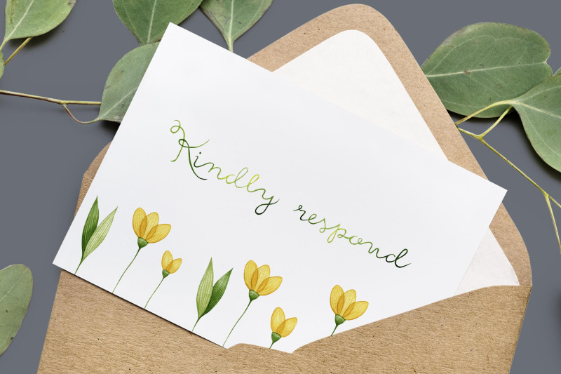 floral-wedding-illustration-set-yellow-flowers-illustration