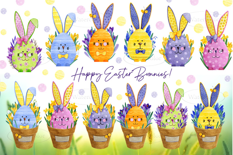 happy-easter-bunnies-on-a-background-of-spring-flowers