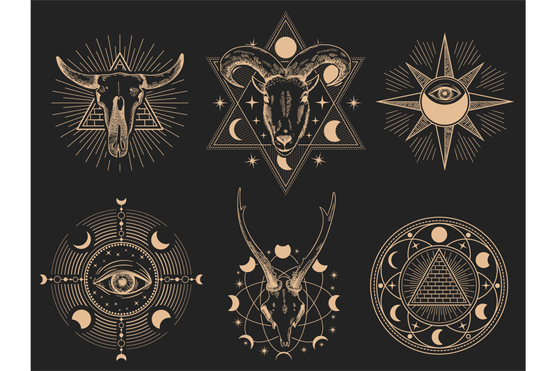 occult-symbols-vector-illustration-set-isolated-on-black