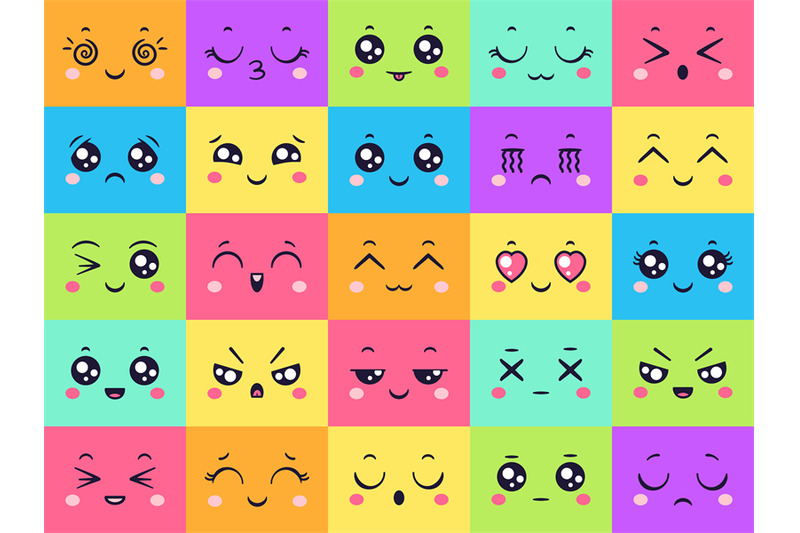 cute-colored-faces-collection-emoticon-emotion-set