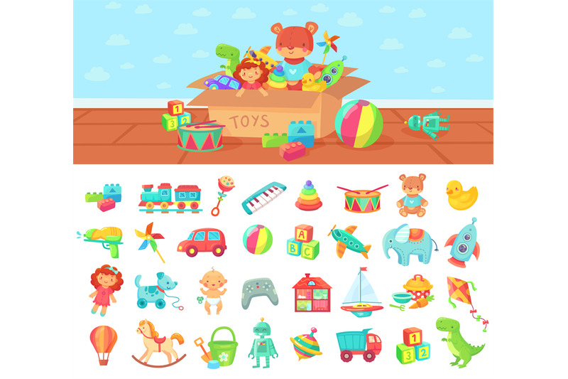 cartoon-toys-vector-set-of-kids-play-block-and-doll