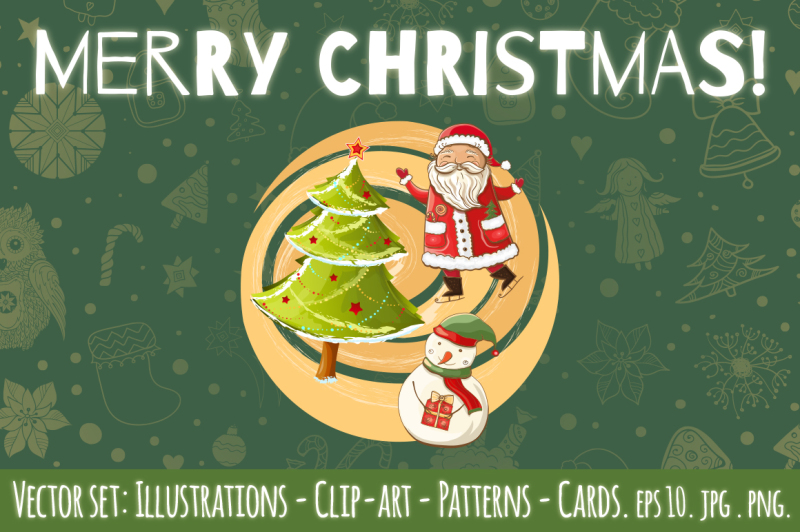 christmas-vector-cards-and-patterns