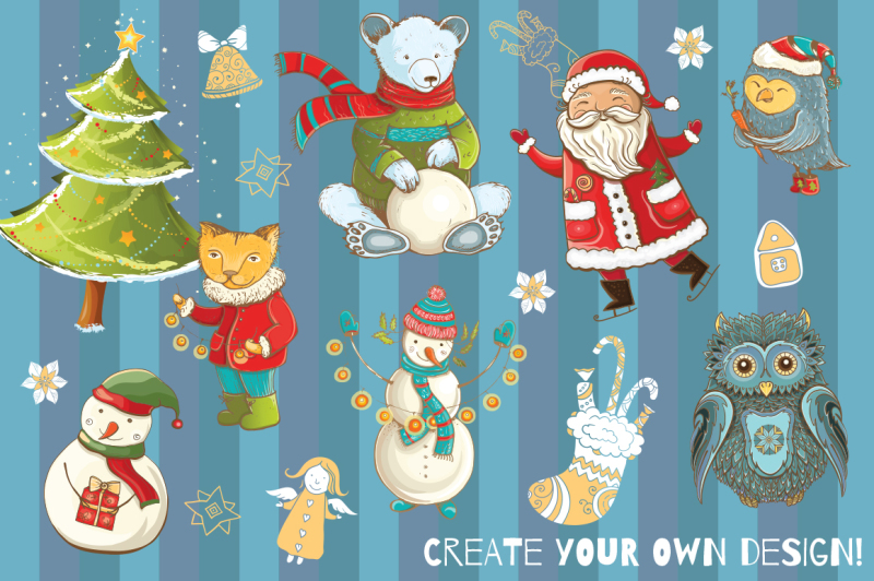 christmas-vector-cards-and-patterns