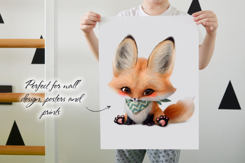 baby-fox-fox-portrait-patterns-and-floral-frame