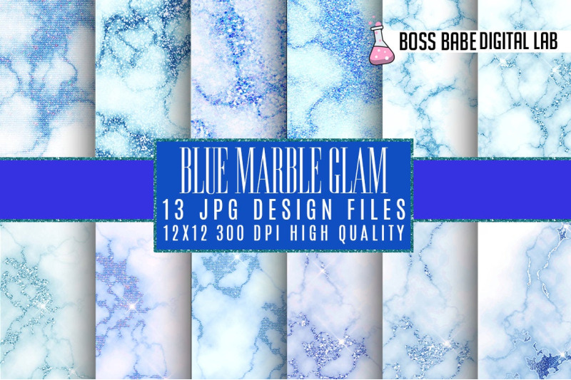 blue-glam-marble-digital-paper